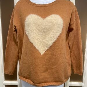 Molly Bracken Camel and Cream Heart Sweater